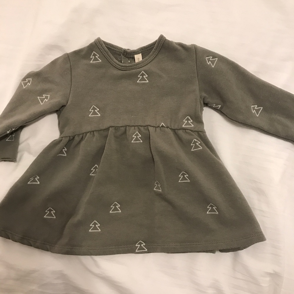 Quincy Mae fleece long sleeve Tree dress